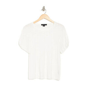 SANCTUARY Women's Twisted short Sleeve Knit T-Shirt Size L White